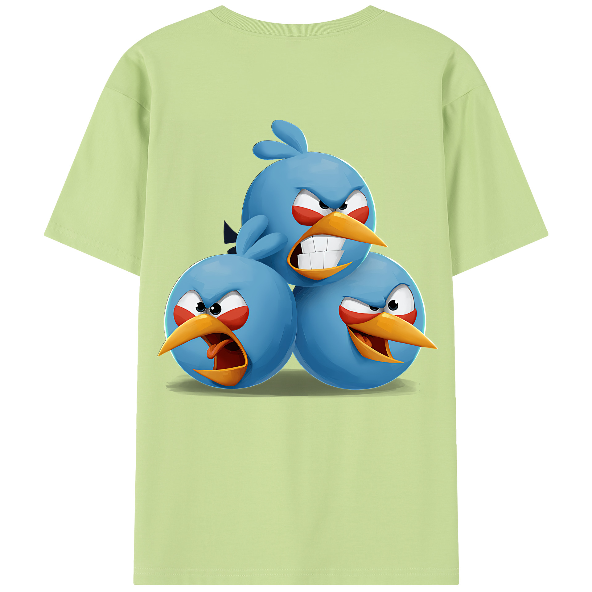 （画像用） Angry Birds アングリーバード 綿100％半袖Tシャツ（背面プリント）